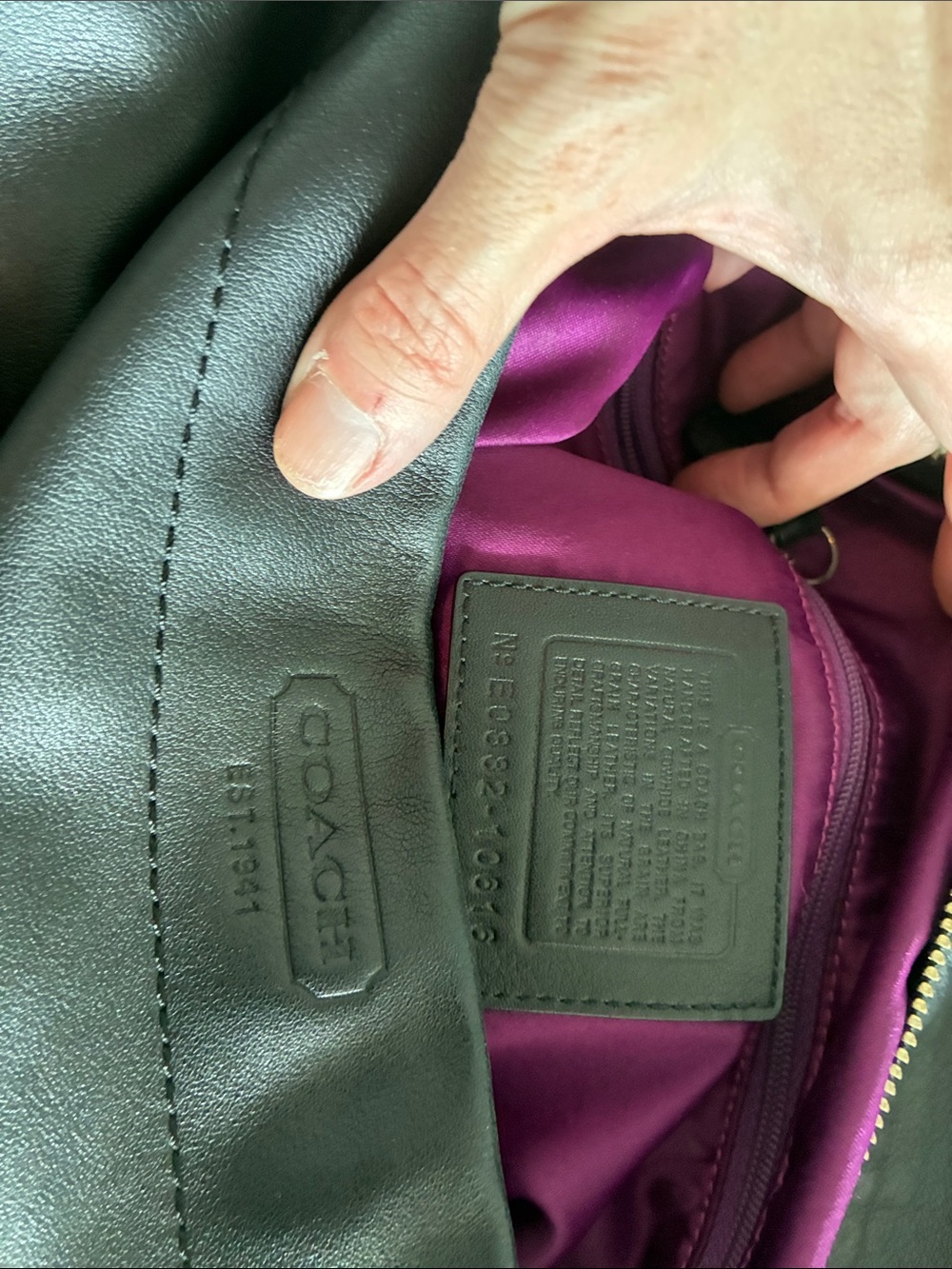 Coach Black Leather Hobo Shoulder Bag - Picture 2 of 7